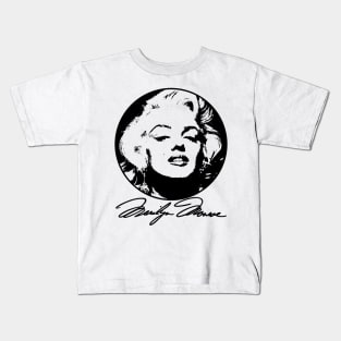 Marilyn Monroe (Black Print) Kids T-Shirt